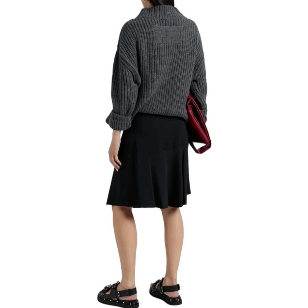 BY MALENE BIRGER Leela Fluted Skirt, Size 10, Black, NWT